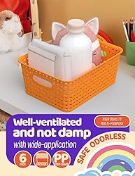 WYT 6-Pack Plastic Small Shelf Storage Weave