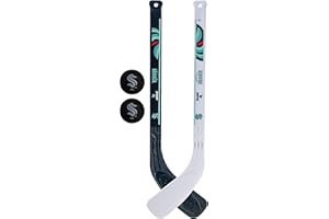 Franklin Sports NHL Mini Hockey Stick Set - NHL Team Knee Hockey Stick and Ball Set - Two Player Stick Set - Great Toy for Kids