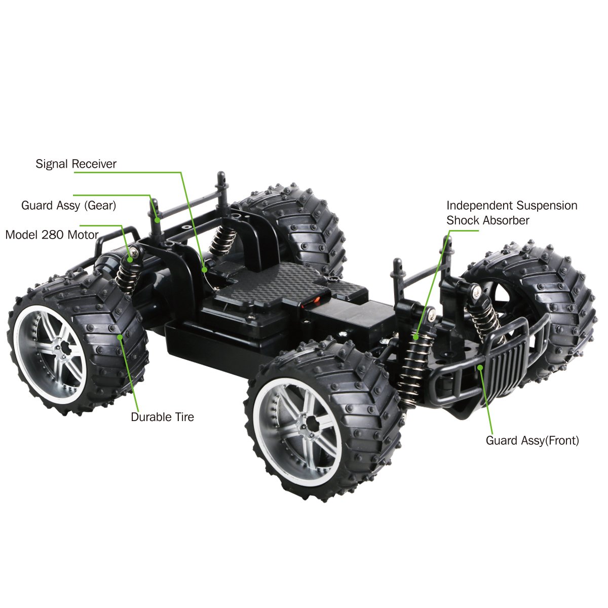 Fistone RC Car 2.4G High Speed Racing Car 20km/h 1:16 Scale 2WD Electric Radio Control Monster Truck Rock Off-Road Vehicle Buggy Hobby Electronic Game Toys Model