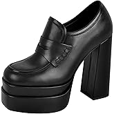 onlymakerheels Double Platforms Chunky High Heel Loafers Pumps