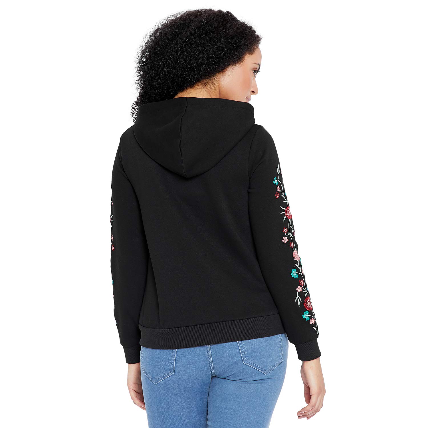 femella women's black sleeve embroidered jacket