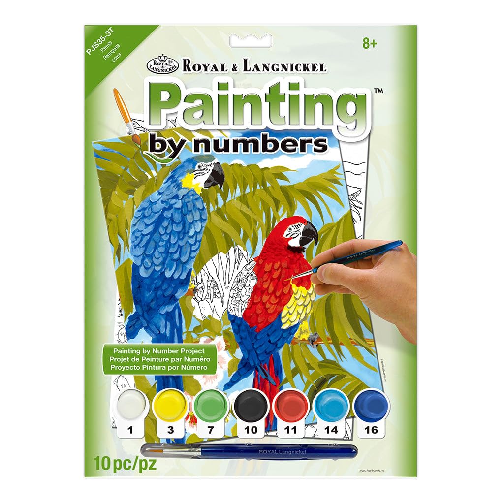 Royal & Langnickel Painting by Numbers A4 Size Parrots Designed Painting Set