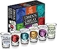 Great Drinkers - 6 Piece Shot Glass Set of Famous Literary Lushes Comes in a Colorful Gift Box - by The Unemployed Philosophers Guild