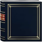 Pioneer Photo 200-Pocket Ring Bound Album for 4 x 6-Inch Prints Navy Blue Bonded Leather with Gold Accents Cover
