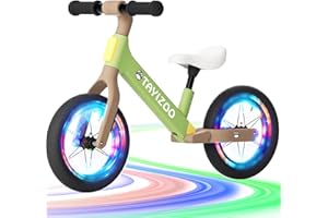 Tayizoo Colorful Lighting Balance Bike,12" Toddler Balance Bike,Ultra Light Nylon Bike Frame,Age 2 3 4 5 Years Old,Rubber Inflatable Tires Balance Bicycle, Gift for Boys Girls