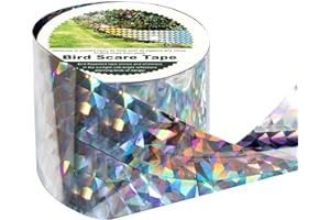 OFFO Bird Reflective Tape, 200 Feet x 2 Inches Dual-Sided Bird Reflective Tape Outdoor for Garden, Farm, Orchard or Courtyard