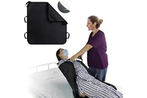 VobeNit Positioning Bed Pads for Elderly 36 * 34inch Washable Transfer Sheet Seniors 8 Soft Handles Patient Pull Sheets Aid Moving,Lifting,Turning,Nursing Bedridden Reusable Transfer Blanket