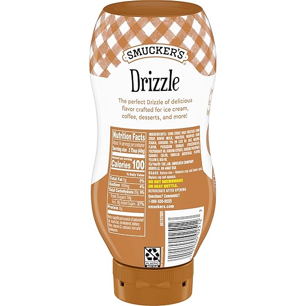 SMUCKER’S DRIZZLE CARAMEL FLAVORED SYRUP, 20 OZ. SQUEEZE BOTTLE