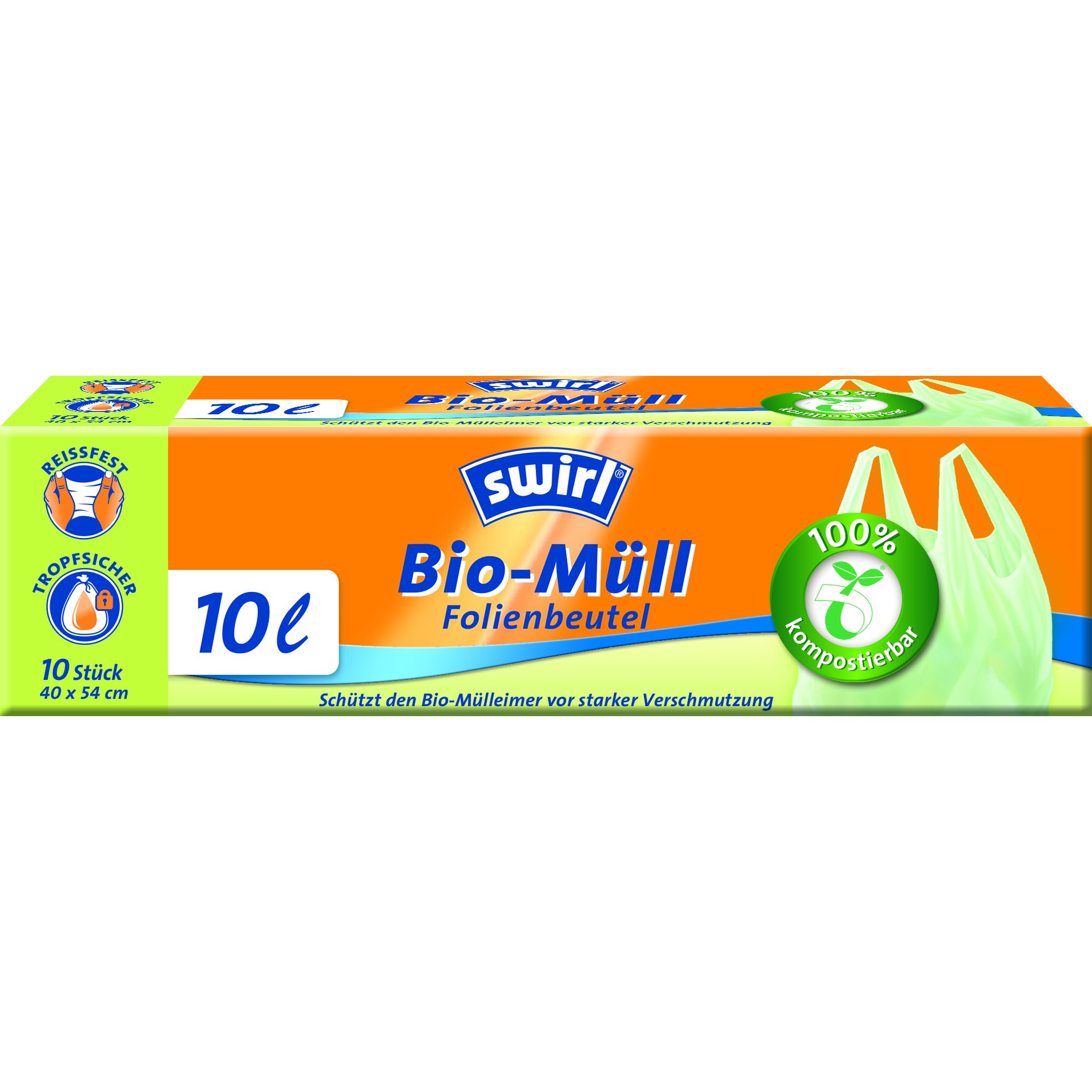 Swirl 10 Litre 4 Rolls of 10 Bags with Carry Handle