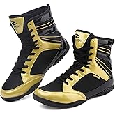 BKWHDAY Boxing Shoes Men Wrestling Shoe for Mens Weightlifting Powerlifting Deadlift Squatting High Top Fitness Zero Drop