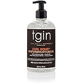 tgin Curl Bomb Moisturizing Styling Gel – Frizz Control, Curl Defining & Moisturizing Hair Gel with Olive Oil & Nettle Leaf – Curly Hair Products, Pump Bottle for Curly, Coily & Wavy Hairs (13oz)