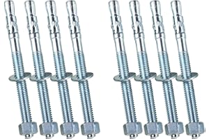 Metalsuberg 3/8"x5" Wedge Anchor by Zinced of Heavy-Duty Fastener for Cement and Concrete (8pcs Pack)
