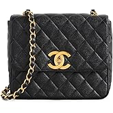 CHANEL Women's Pre-Loved Black Caviar Big CC Square Large Bag