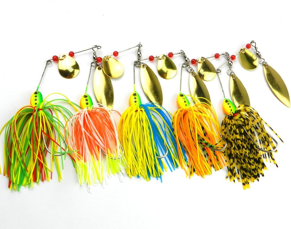 Silicone Skirt Jig Fishing Lure 7pcs Spinners 5 Colors Available Ice Tackle