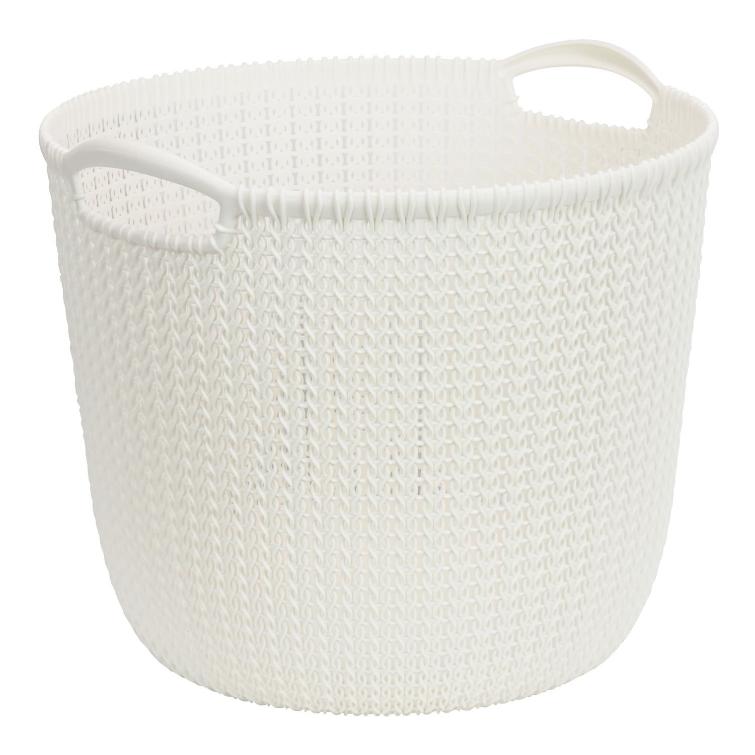 Curver "Knit Round Hamper, White, 30 Litre
