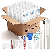 Toiletry Kits Homeless Personal Hygiene Care Package Kits Supplies In Bulk, Disposable Travel Size Essential Women Men Toiletries Set for Hotel,Charity,Camping,Travel (7.1 Inch, 100, Count)