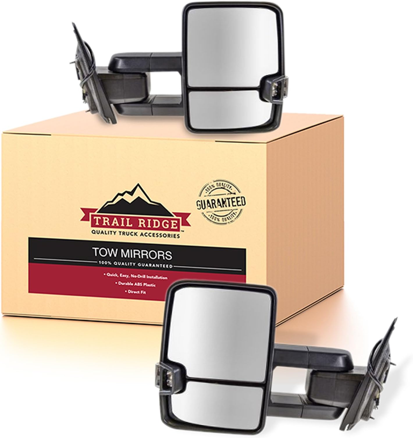 Trail Ridge Towing Mirror Manual Signal Marker Spotlight OAT Chrome Pair for GM