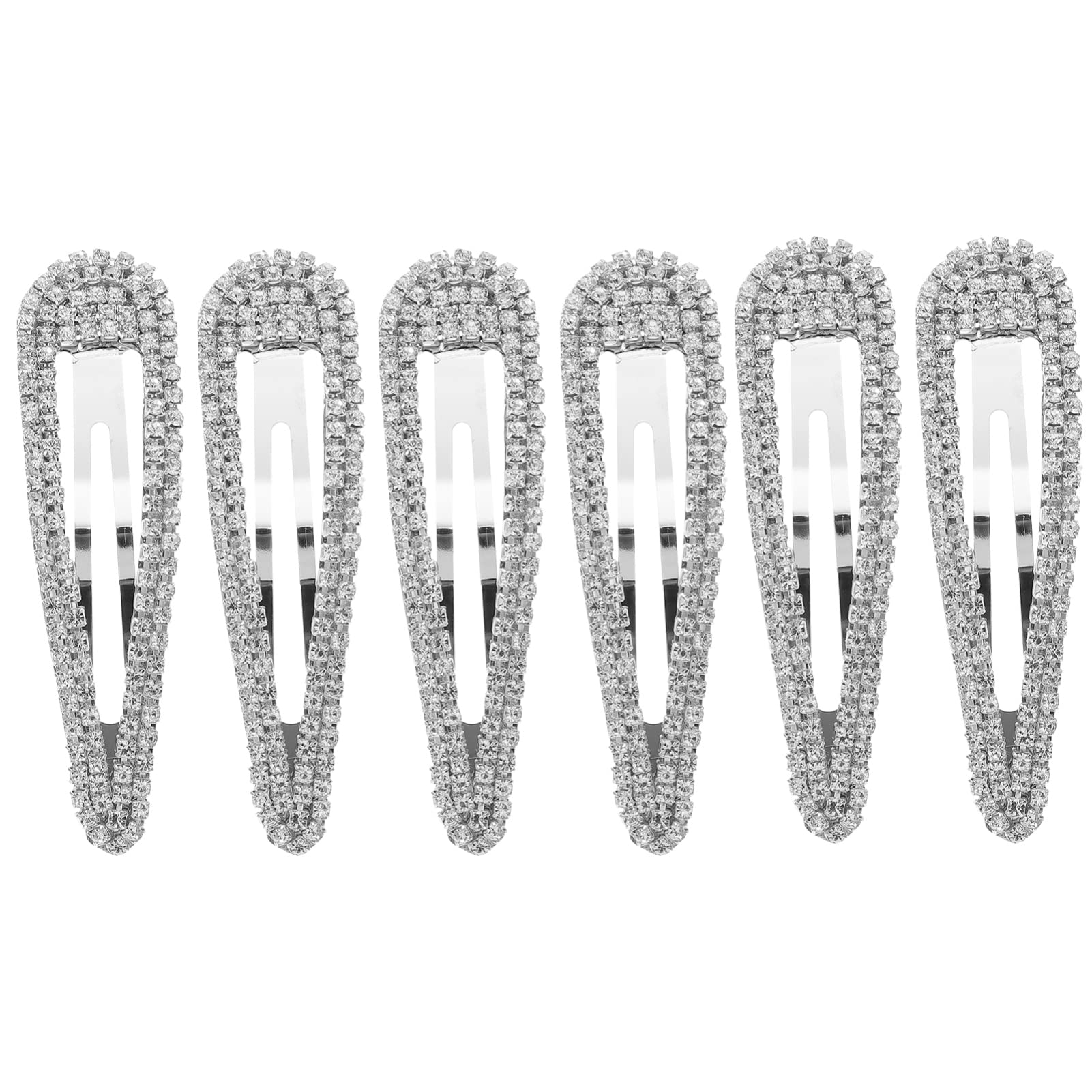 Lurrose 6pcs Rhinestones Hair Clips Side Hair Clip Diamond Hairpin for Women Wedding Party