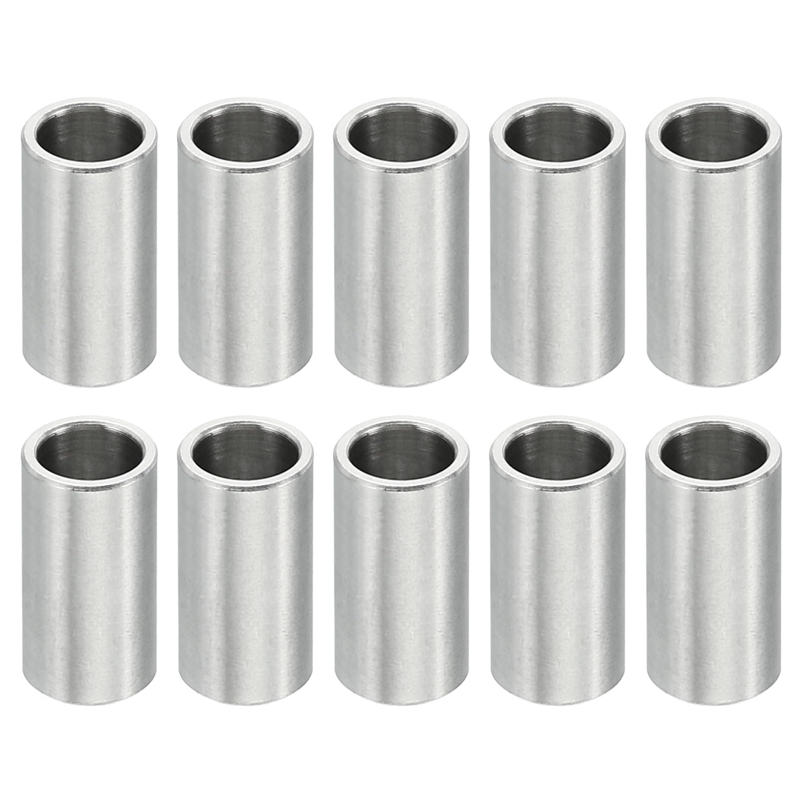 PATIKIL M6 Stainless Steel Spacers, 10 Pcs Metal Spacer Stainless Steel 6.1mm ID x 8mm OD x 16mm L Stainless Steel Spacer Screw Standoff Round for 1/4" or M6 Screw Bolts