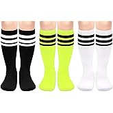 Olreco 3 Pack Toddler Soccer Socks Kids Baseball Socks Boys Girls Softball Sock Youth Football Sock Athletic Accessories