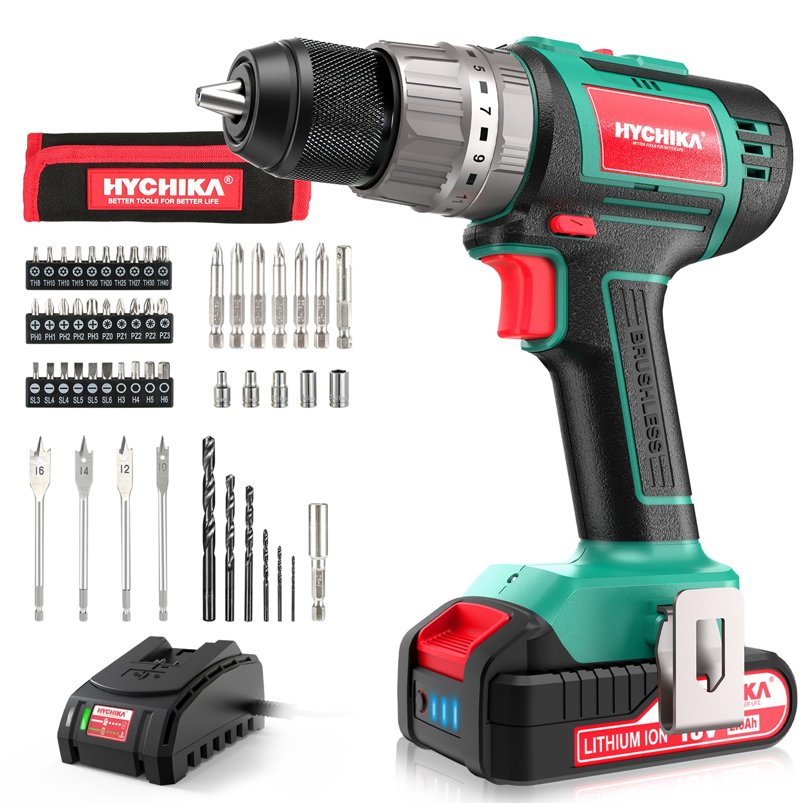 HYCHIKA Cordless Power Drill S...