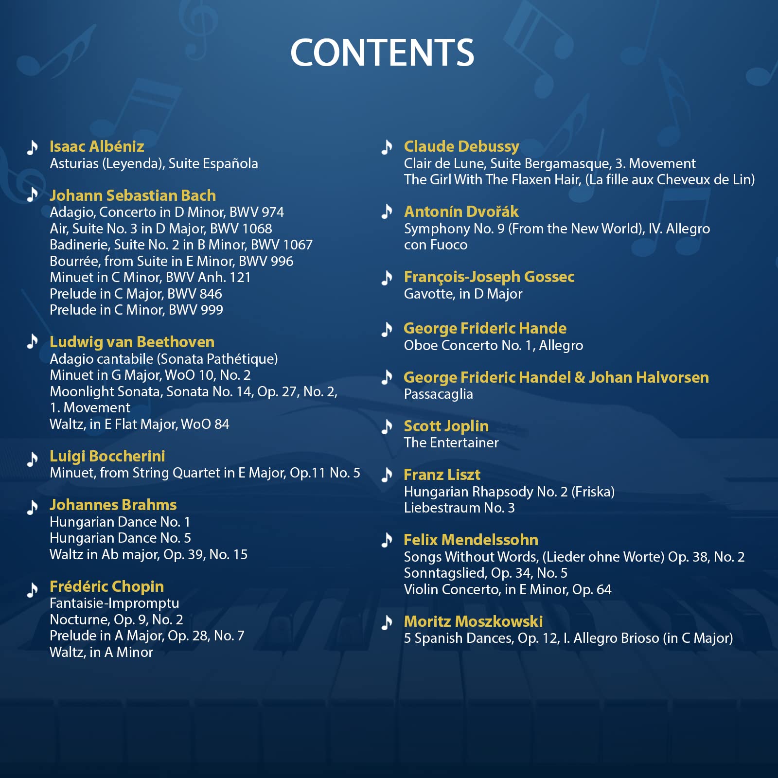 Classical Piano Masterpieces. Piano Sheet Music Book with 65 Pieces of Classical Music for Intermediate Players (+Free Audio) (#1 in Series)