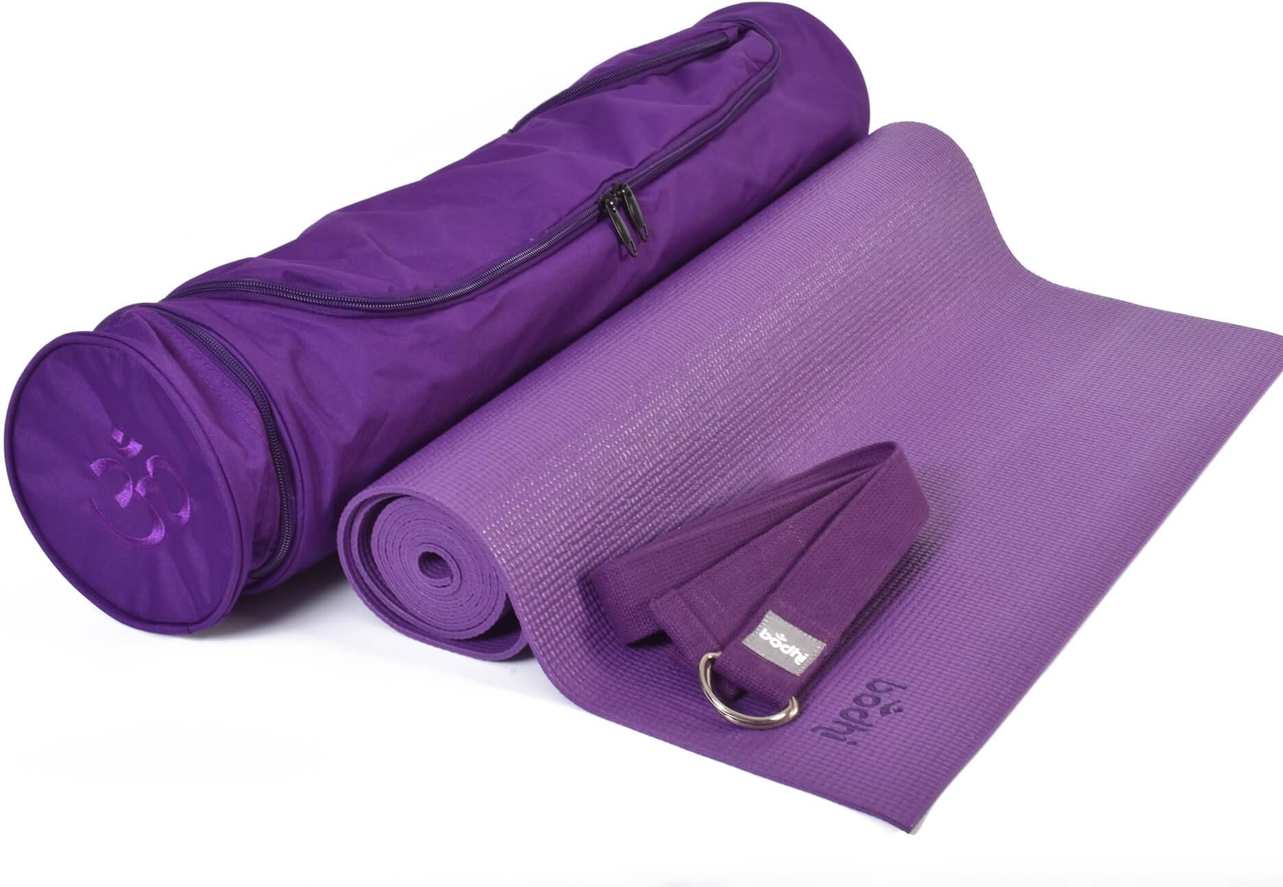 Yoga Set | Yoga Kit - Yoga Mat, Yoga Mat Bag, Yoga Strap/Belt | Purple