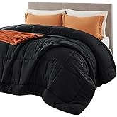 Bedsure Comforter Duvet Insert - Quilted Comforters Queen Size, All Season Duvet, GentleSoft Down Alternative Bedding, with 8 Tabs, Gifts for Women/Men, Black, Queen 88 x 88 Inches