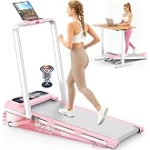 Walking Pad with 15% 12-Level Auto Incline &amp; Handle Bar, 450 lbs Capacity UI Screen, Speaker Under Desk Treadmill, APP &amp; Remote Control, Treadmills for Home Hiking
