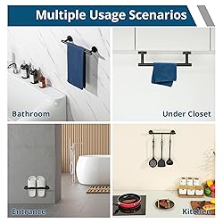 Sayayo Matte Black Hand Towel Holder for