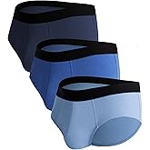POPKOK Mens Underwear Tag-Free Cotton Stretch Briefs With Pouch 3 Pack