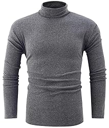 jonivey Mens Basic Turtleneck Long Sleeve