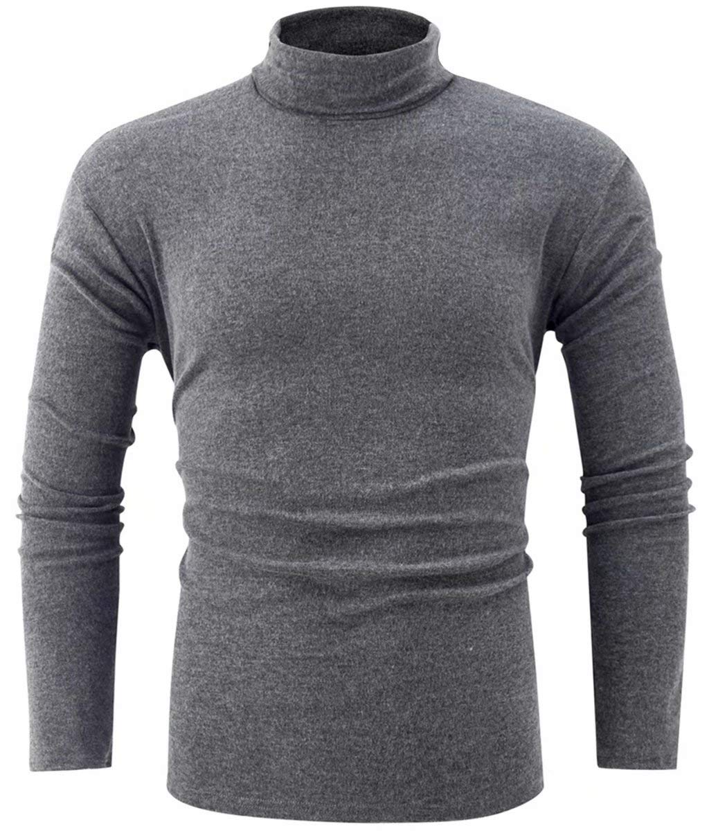 jonivey Mens Basic Turtleneck Long Sleeve