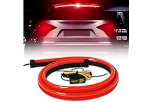 Keiurot Led Third Brake Light Strip with Sequential Turn Signal, Double Flash Warning Light Flexible High Mount Stop Light Lamp Red Strip DC-12V (40”1M/1Set)