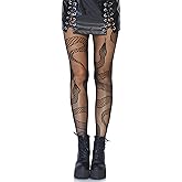 Leg Avenue Women's Dark Alternative Clothes Patterned Tights with Designs Butterfly Tights