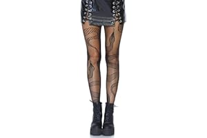 Leg Avenue Women's Black Fishnets Patterned Tights with Designs