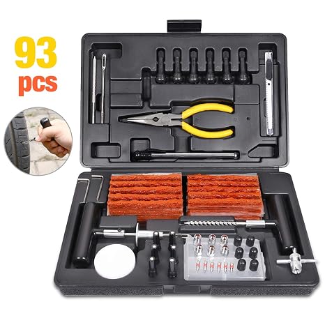 Kit Riparazione Pneumatici 9 Pezzi - Toppe E Tappi Per Forature Auto, Moto, Furgoni, Custodia Portatile - Foto 7