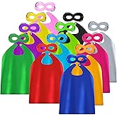 ADJOY Kids Superhero Capes and Masks 12 Sets - Birthday Party Super Hero Capes for Children