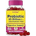 WellYeah 25 Billion Probiotics + Prebiotics Gummies - 12 Strains - Digestive Support, Gut Health, Immune Support Gummy - for Men and Women - Probiotics for Digestive Health - 60 Gummies