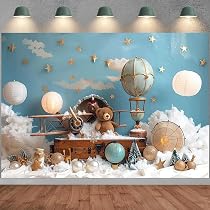 Amazon.com : Bear Baby Shower Photography Background Cloud Star ...