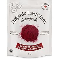 Organic Traditions Beet Root Powder, Canadian Owned, Vegan Beetroot Supplement Non-GMO Organic Beet Root Powder Superfood 16o