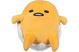 Jazwares Hello Kitty and Friends - 8” Gudetama Squishy Plush Relaxing in an Egg Shell - Officially Licensed Sanrio Product Ages 6+