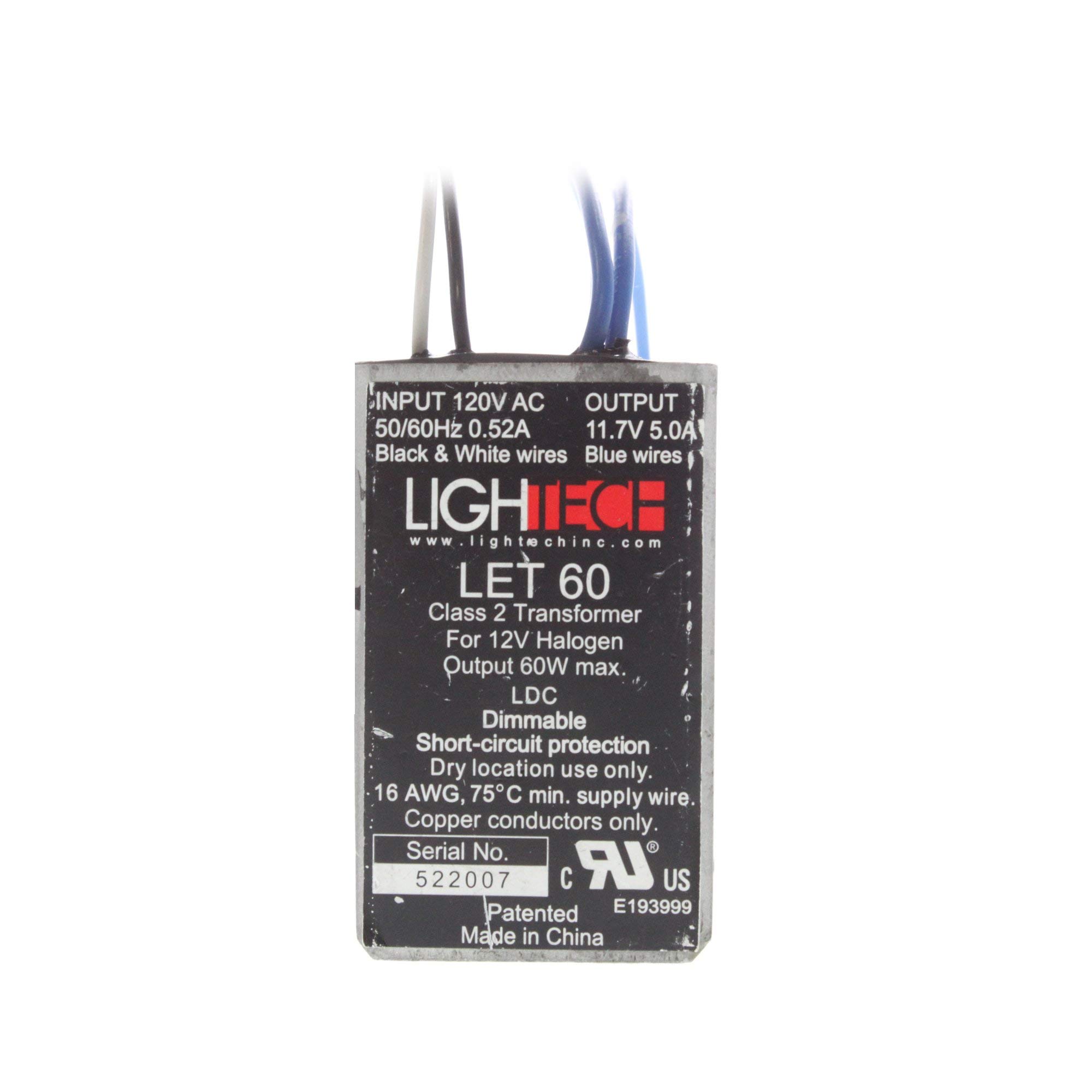 LighTech LET-60 (Pack of Two) Electrical Transformer, 12V 60W Electronic Dimmable