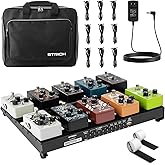 STRICH Guitar Pedal Board with Built-in Power Supply, Pedal Board 15 x 11" 2.17LB Lightweight Aluminum Alloy, PedalBoard with