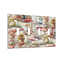 Cartoon Pattern Red Mushroom Quad Toggle Light