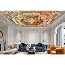 Amazon.com: Jdayda Gold Rome Church Ceiling Wallpaper Mural ...