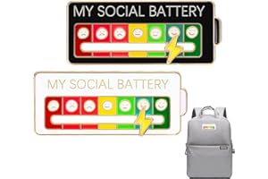 Social Battery Pin 2 Pcs My Social Battery Badge Mood Conversion Pins for 7 Days Badges Display Cute Creative Expression Pin 