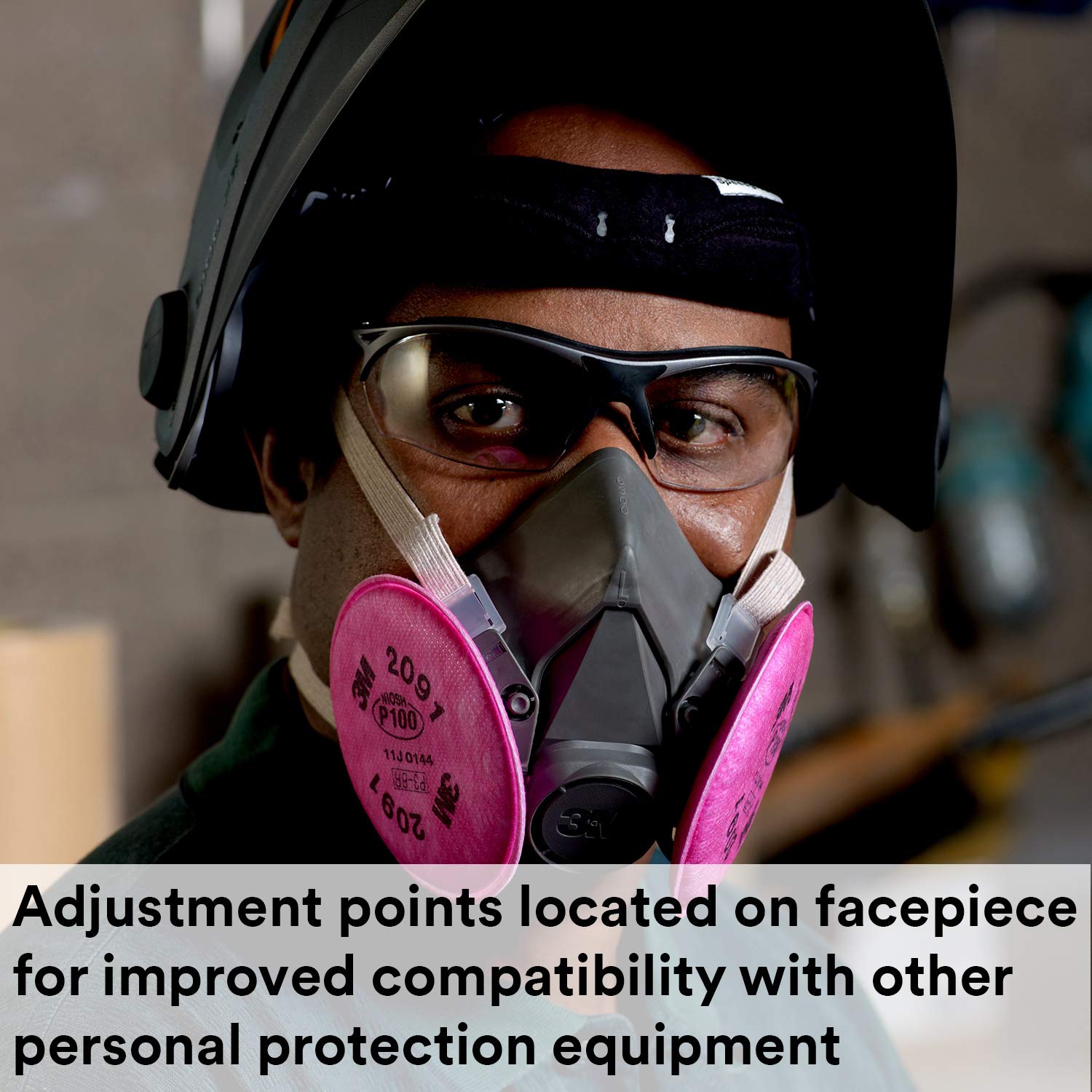 3M Half Facepiece Reusable Respirator 6300, Gases, Vapors, Dust, Paint, Cleaning, Grinding, Sawing, Sanding, Welding, Large: Industrial & Scientific