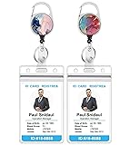 2 Pack Badge, Heavy Duty Retractable Badge Reel