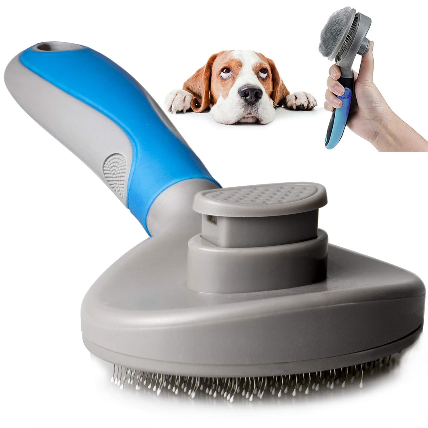Dog Hair Brush Self Clean Pet Slicker Brush Puppy Shedding Grooming Tool Ergonomic Hair Remover for Dogs Long Hair Cats Easter Gift: Beauty